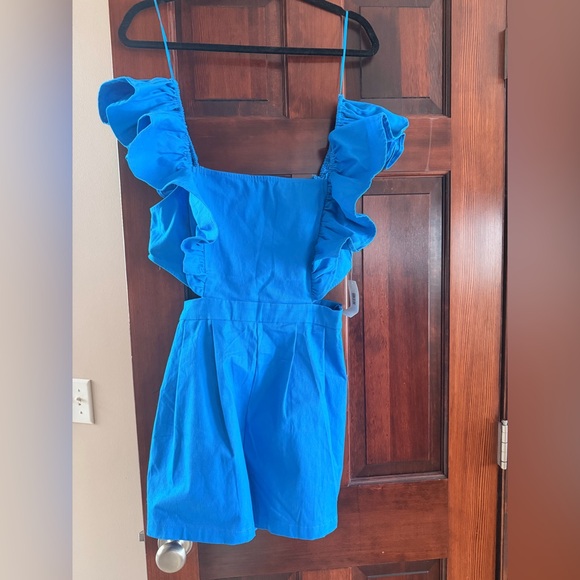 Flying Tomato Pants - Blue Ruffled jump suit